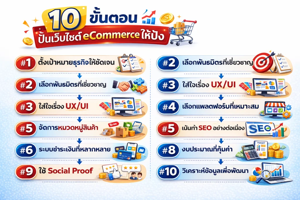 10 ขั้นตอนปั้นเว็บไซต์ eCommerce ให้ปัง