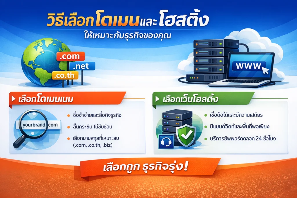 วิธีเลือกโดเมนและโฮสติ้งให้เหมาะกับธุรกิจของคุณ